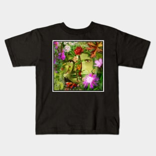 Surreal Garden Peeled Hannibal Portrait Floral Collage Kids T-Shirt